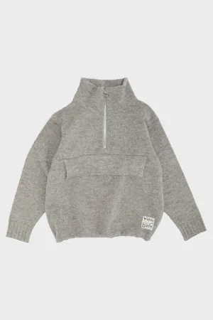 5G Shetland Wool Half ZIP Anorak - Gray