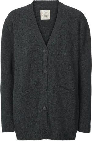 Alba Lambswool Cardigan - Dark Grey