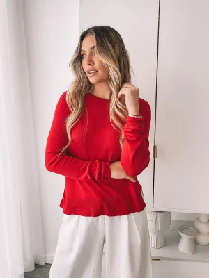 Ambrose Knit Top - Red