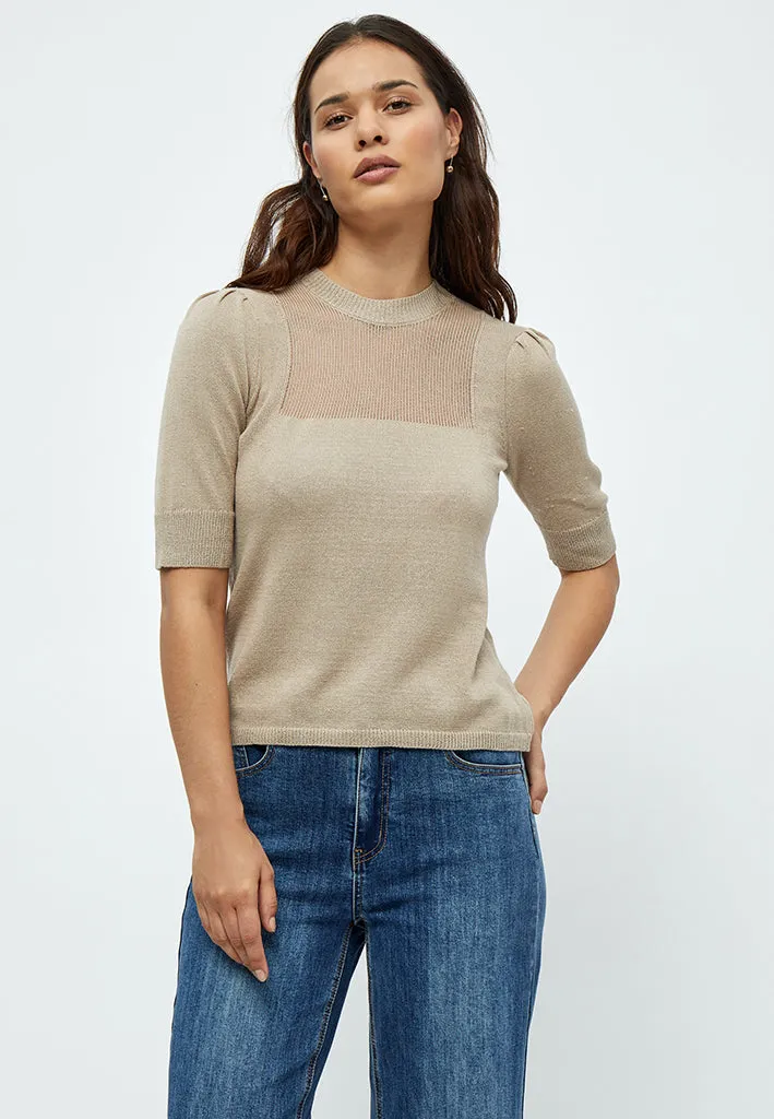 Amora 2/4 Sleeve Mockneck Pullover - Cobblestone