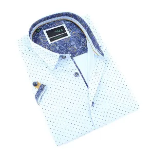 Blue Dot Print Short Sleeve Shirt