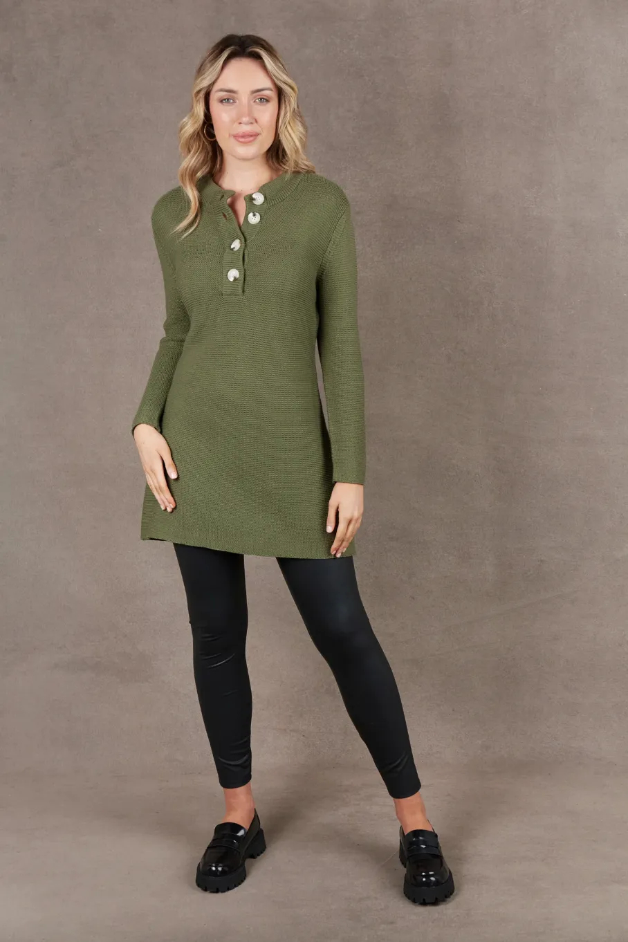 Britons Button Top/Dress, Moss