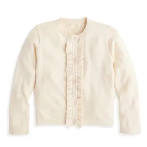 Cashmere Blend Ruffle Cardigan -- Ivory