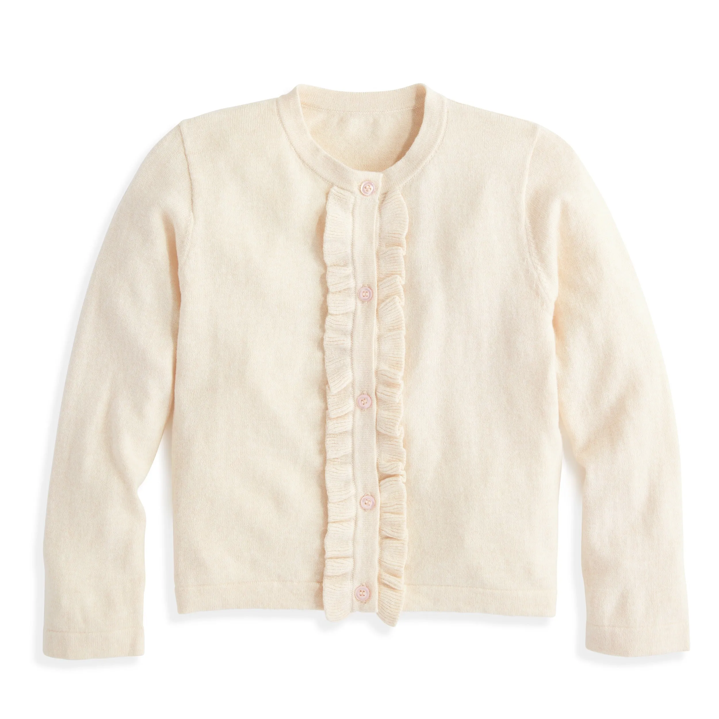 Cashmere Blend Ruffle Cardigan -- Ivory