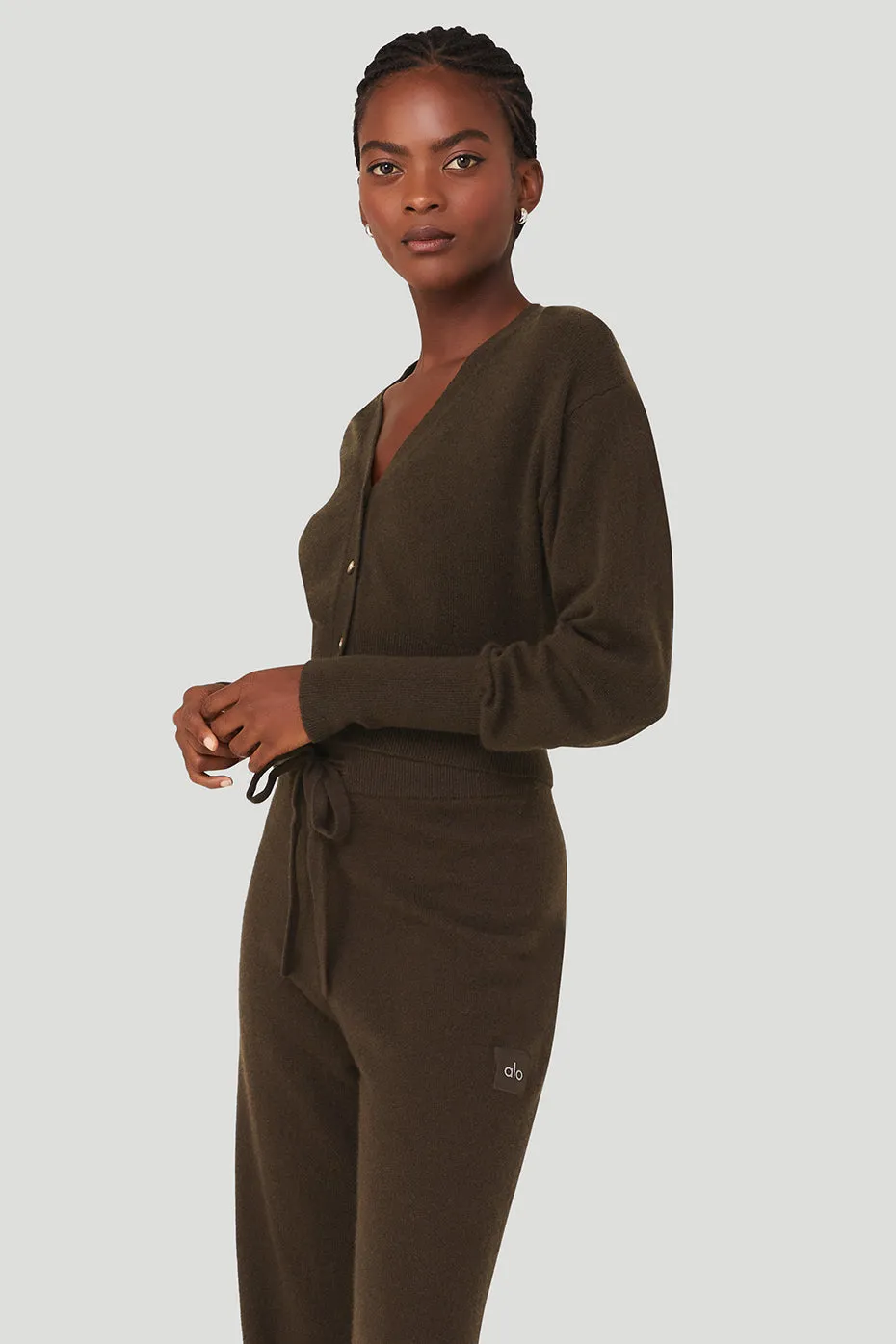 Cashmere Jet Set Cardigan - Espresso