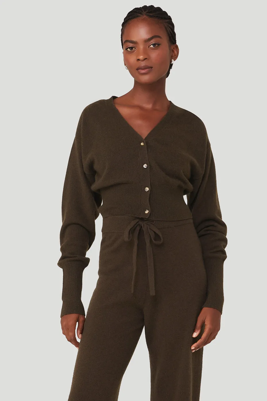 Cashmere Jet Set Cardigan - Espresso