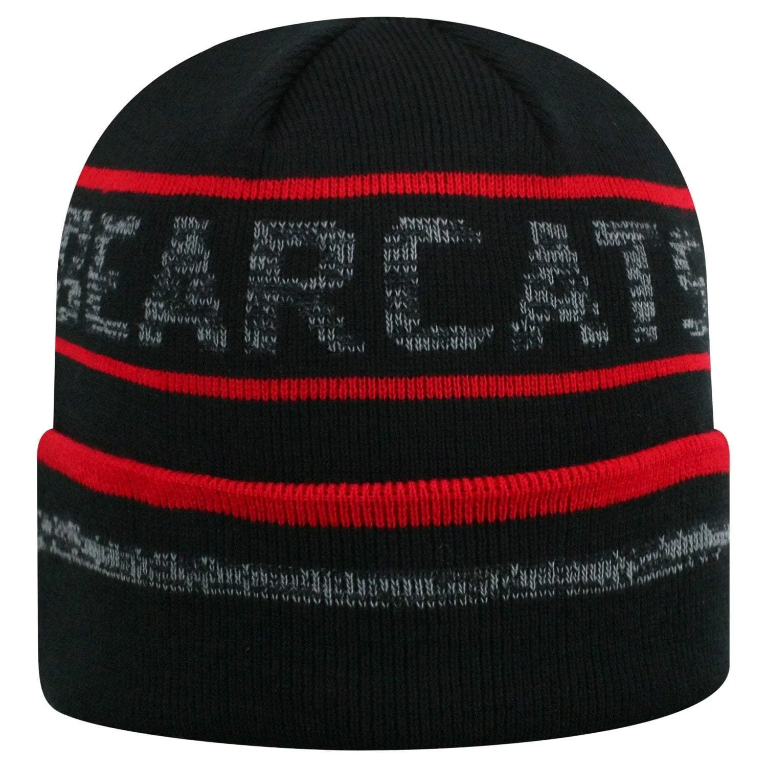 Cincinnati Bearcats TOW Black Striped "Effect" Style Cuffed Knit Beanie Cap