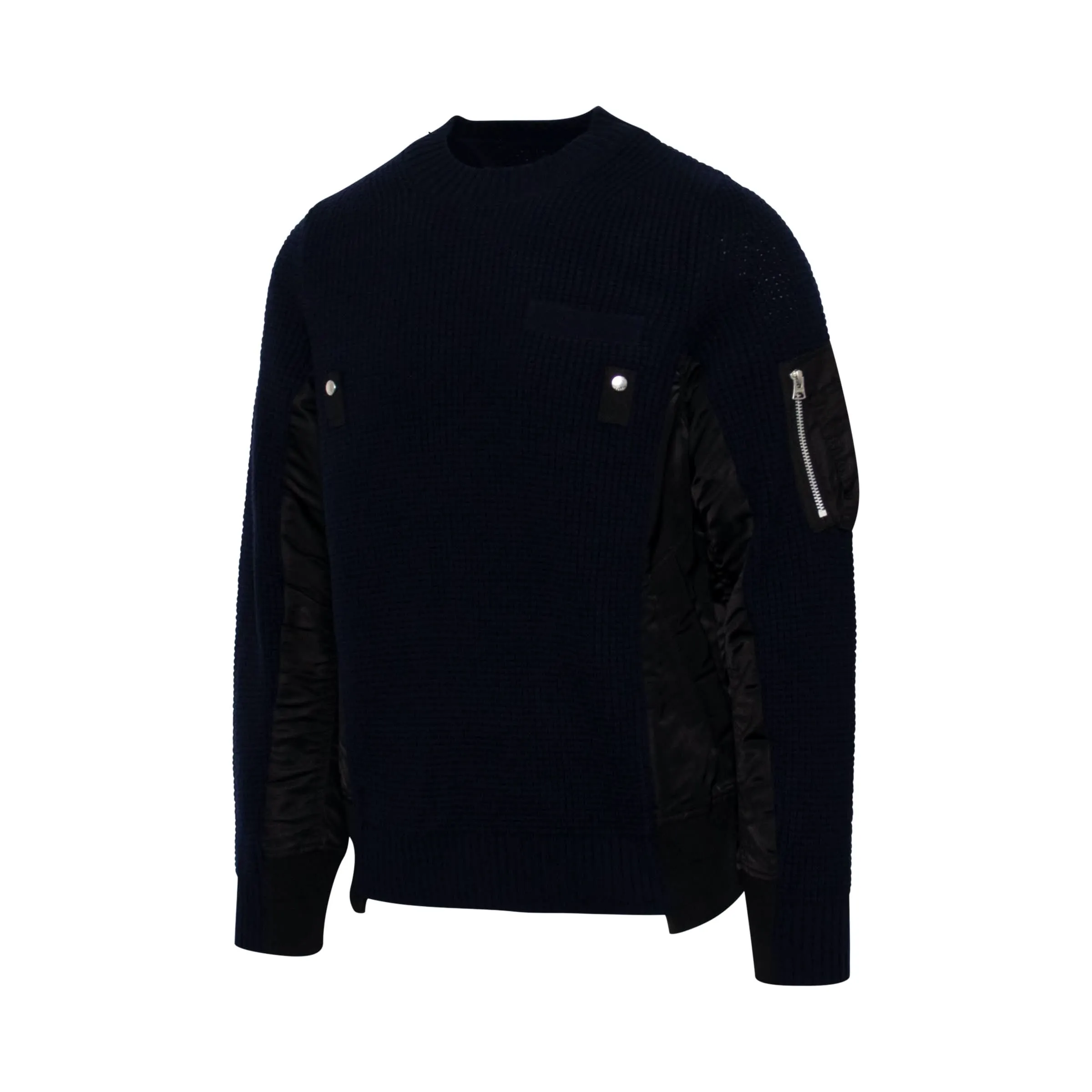 Classic Contrast Panel Sweater in Navy