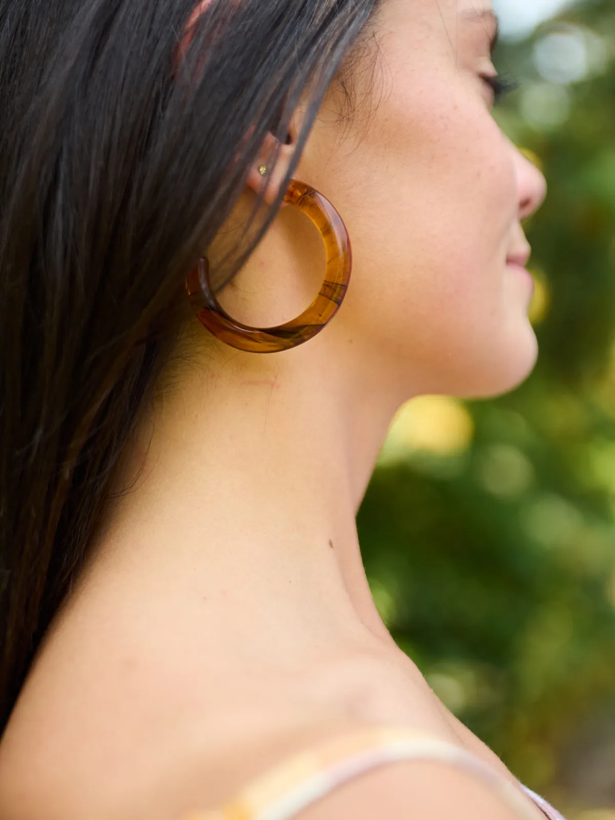 Curved Resin Hoops - Tortoiseshell