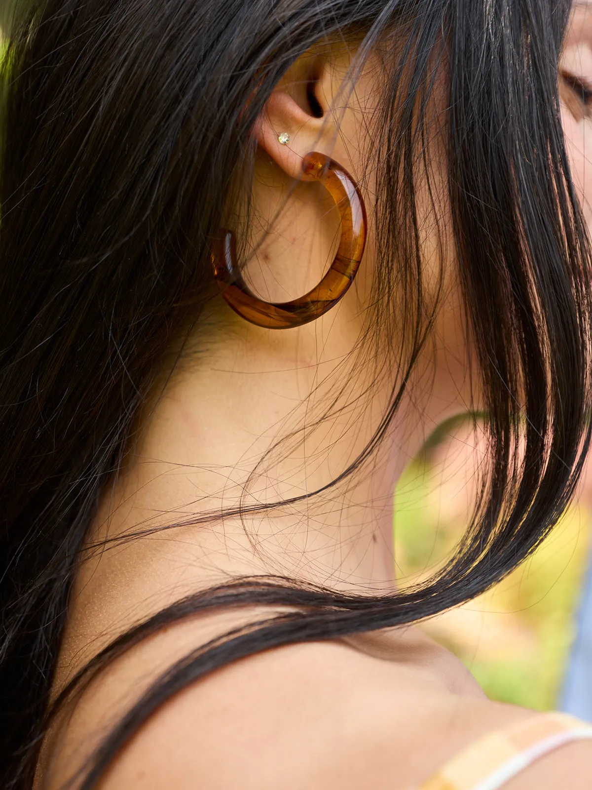 Curved Resin Hoops - Tortoiseshell