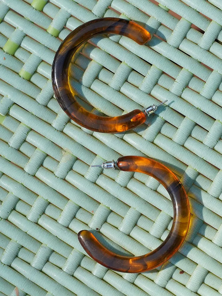 Curved Resin Hoops - Tortoiseshell