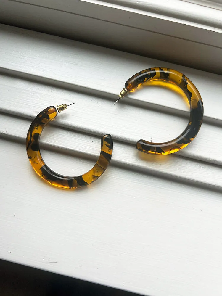 Curved Resin Hoops - Tortoiseshell