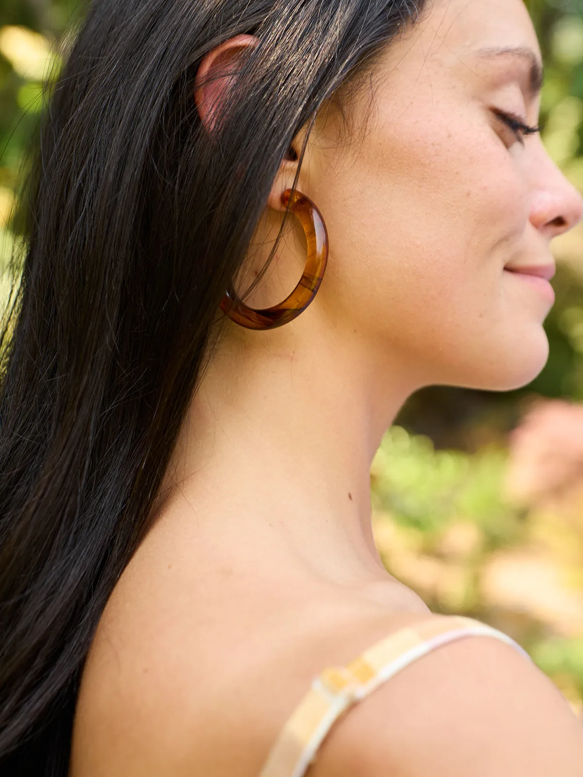 Curved Resin Hoops - Tortoiseshell