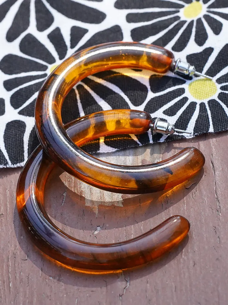 Curved Resin Hoops - Tortoiseshell