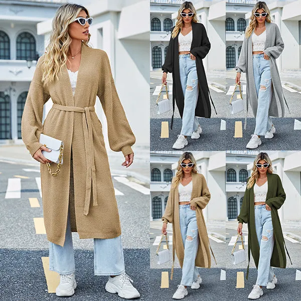 Flytonn-Fall Outfits Women Outwear Streetwear -women's outerwear women's coat New Fashion Loose Solid Color Knitted Cardigan Coat