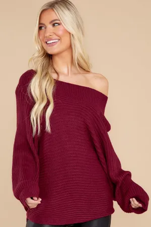 Heartwarming Feeling Burgundy Sweater