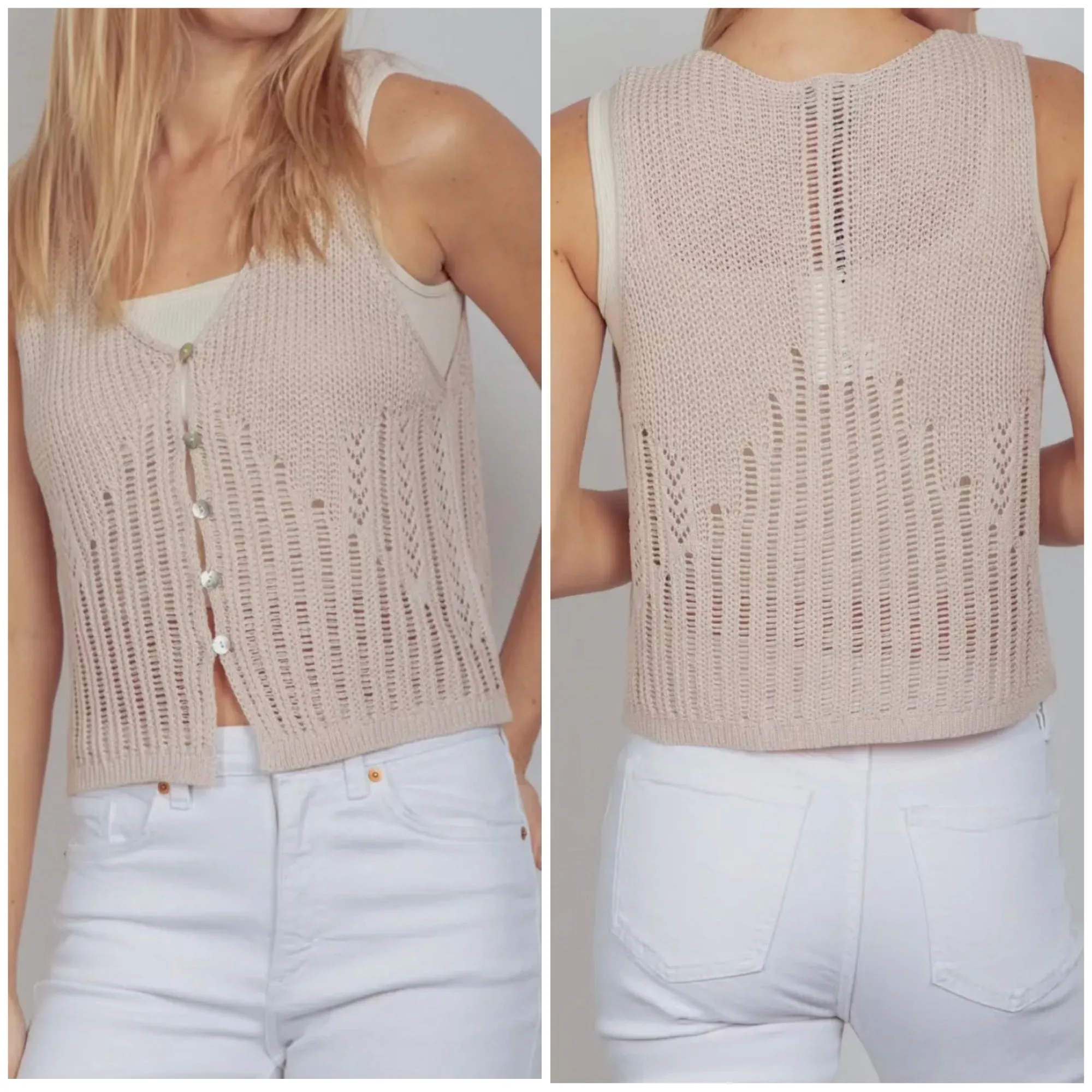 Keeping Cool Knit Crochet Sleeveless Sweater