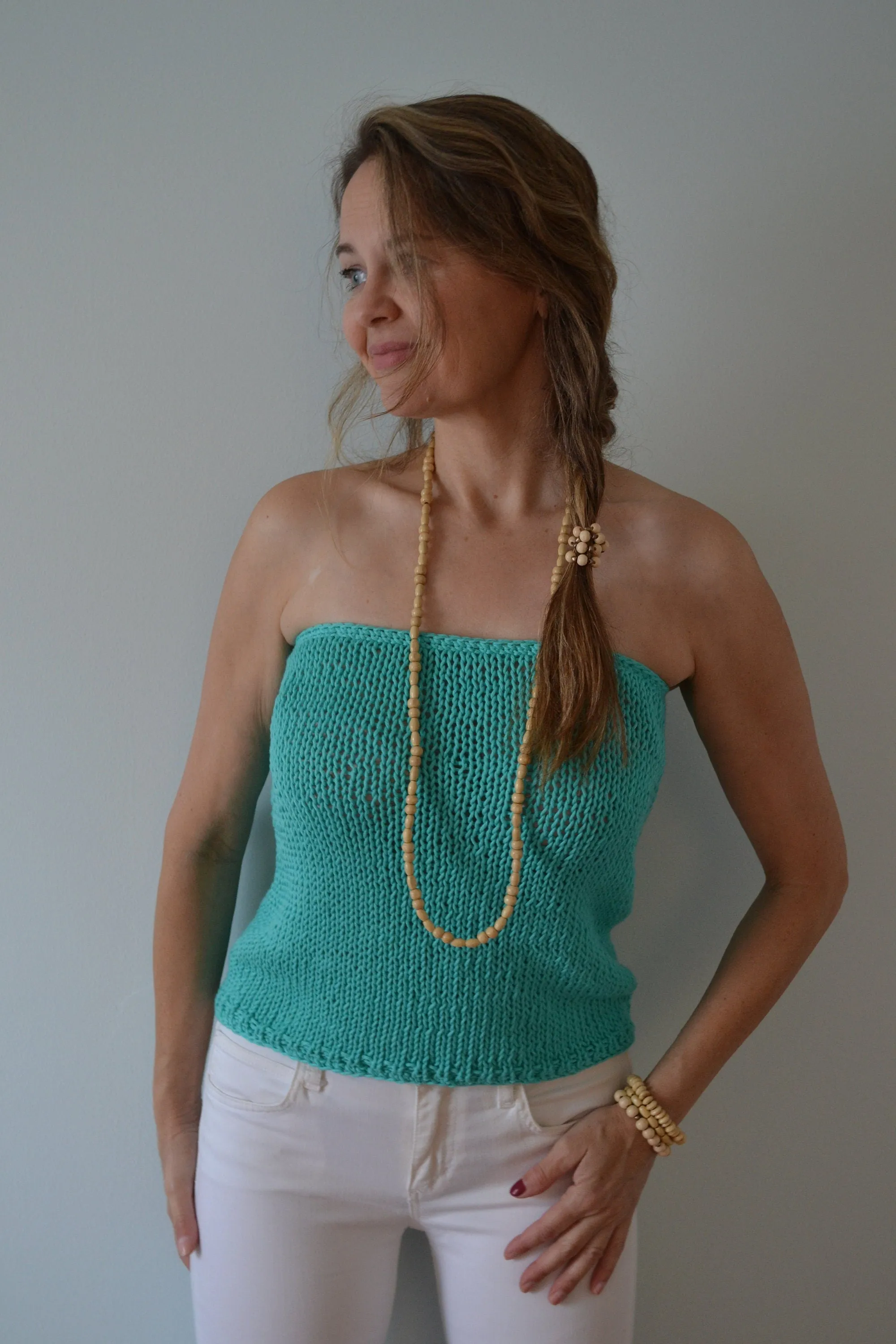 KNITTING PATTERN DIY Cotton Tube Top, Women's Knit Top, Tank Top, Summer Knit Top, Cotton Top, Easy Knit Top, knit summer top, Simple top