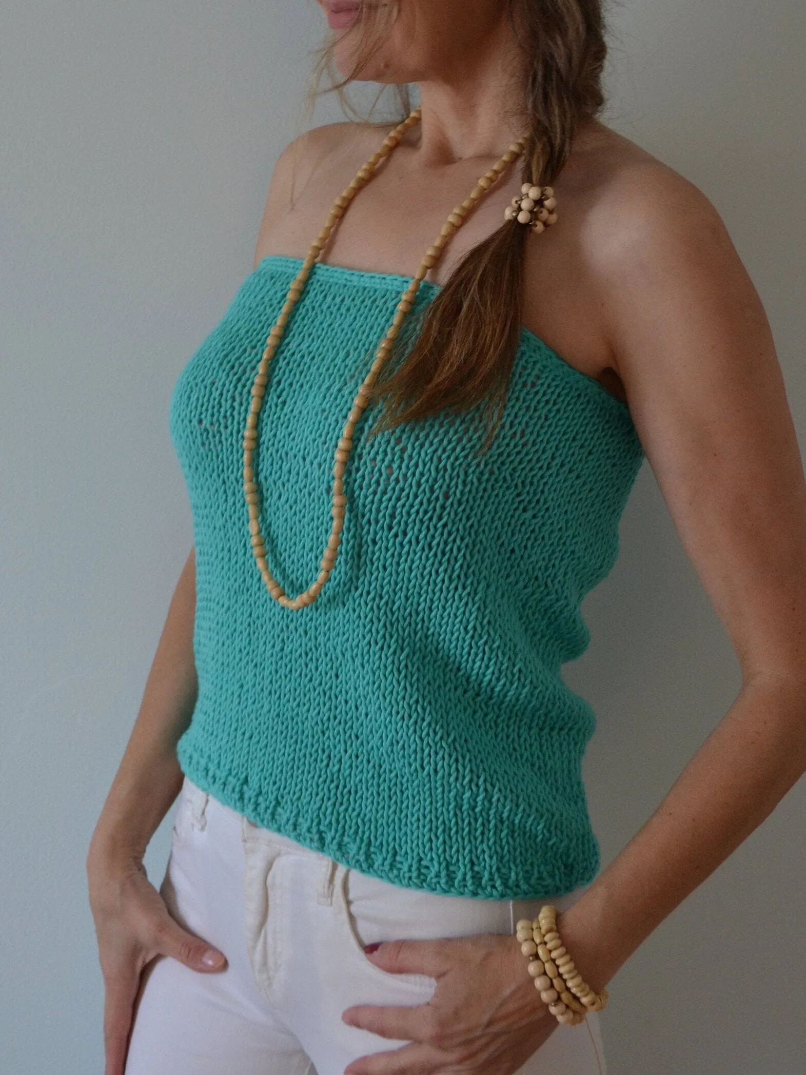 KNITTING PATTERN DIY Cotton Tube Top, Women's Knit Top, Tank Top, Summer Knit Top, Cotton Top, Easy Knit Top, knit summer top, Simple top