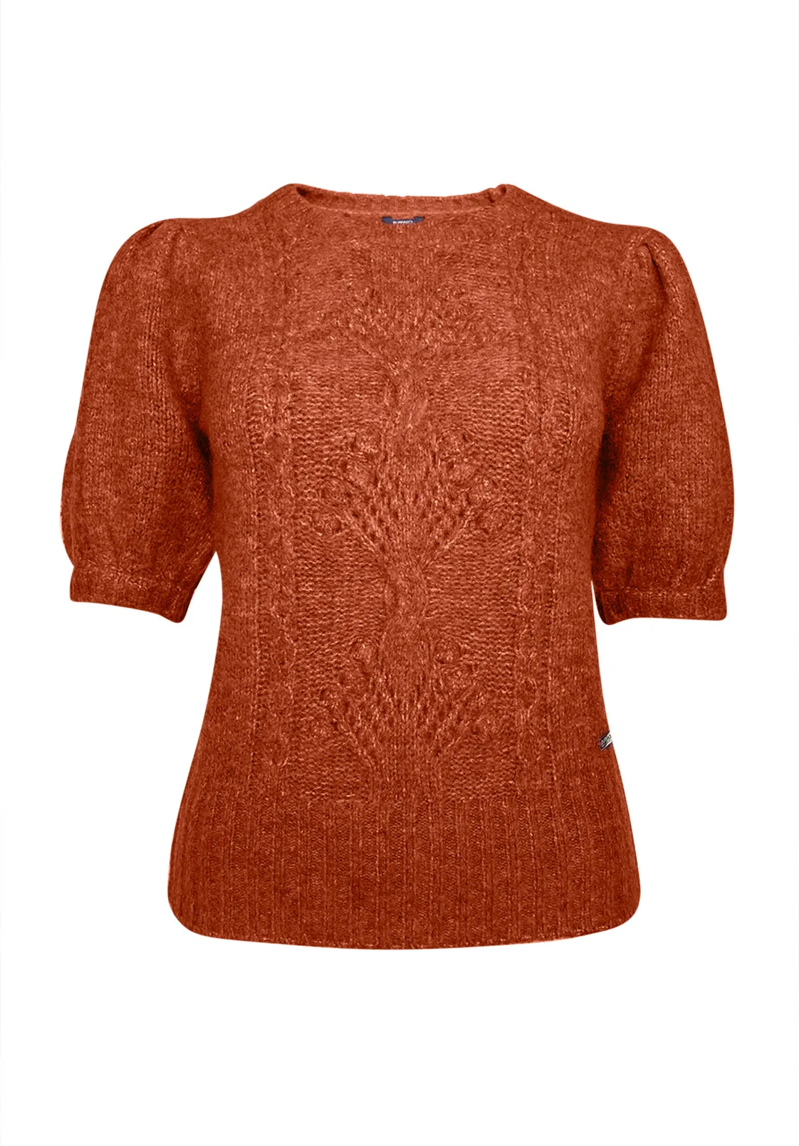 Lissa Women's Short Sleeve Sweater in Ginger Orange - SW0015F