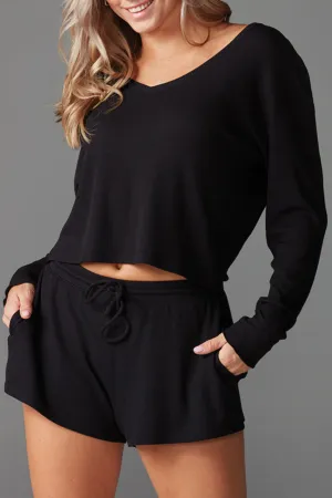 Lounge Waffle Long Sleeve Top