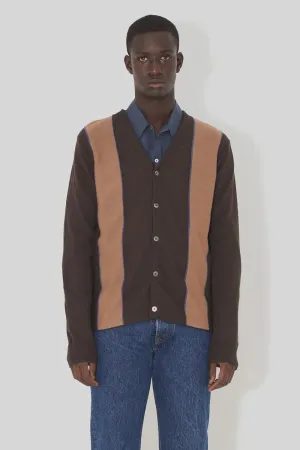 Mario Stripe Cardigan - Taupe / Brown