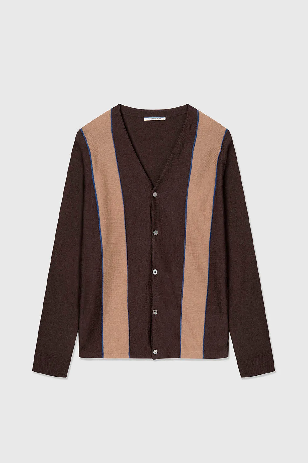 Mario Stripe Cardigan - Taupe / Brown