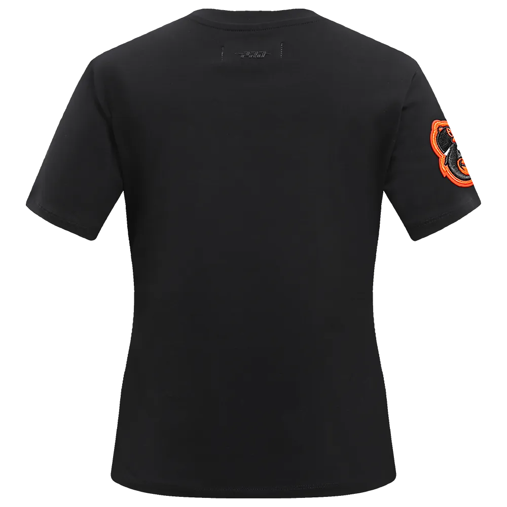 MLB BALTIMORE ORIOLES CLASSIC WOMEN'S SLIM FIT TEE (BLACK)