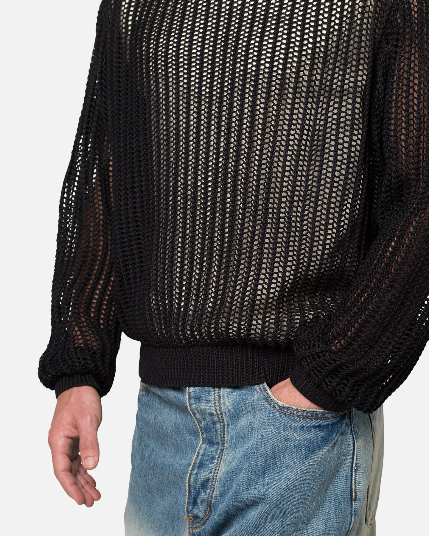 MNML Mesh Knit Sweater Black