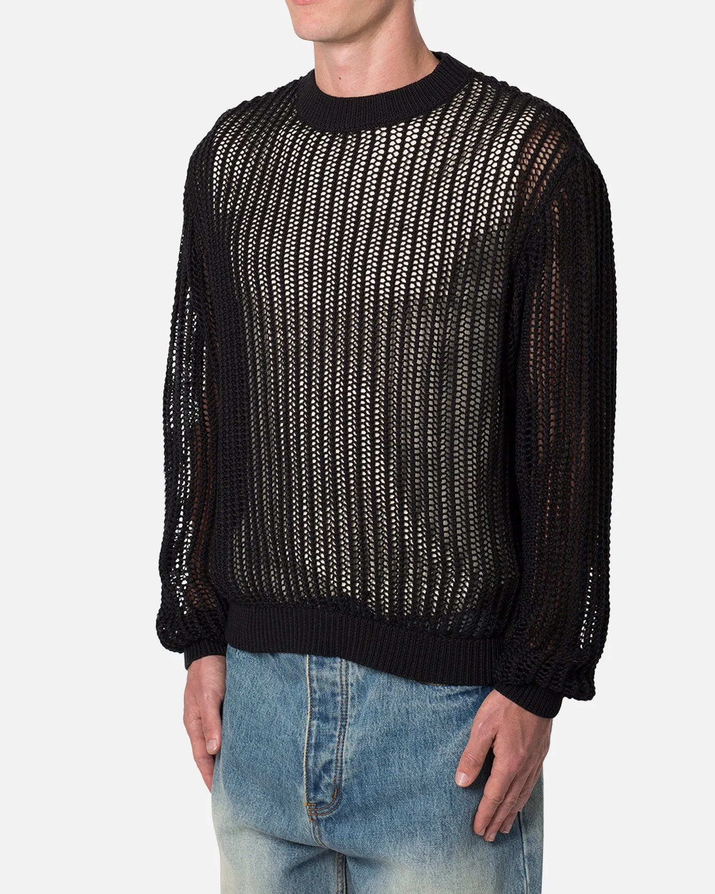 MNML Mesh Knit Sweater Black