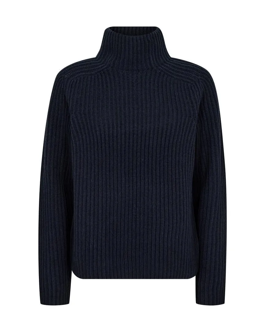 Mos Mosh Thyra High Neck Knit-Navy-165750 (Copy)