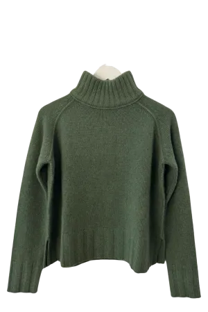 Moss Cashmere Rib Mock Pullover