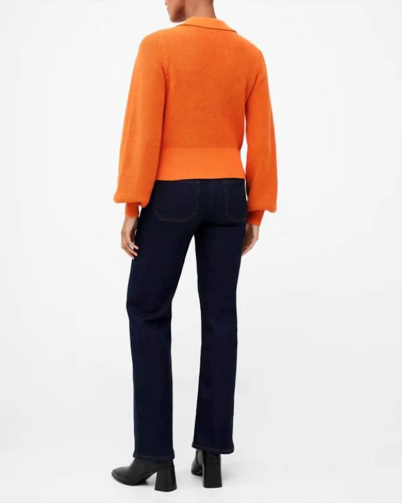 Mozart V-Neck Collar Sweater in Burnt Orange | Burnt Orange