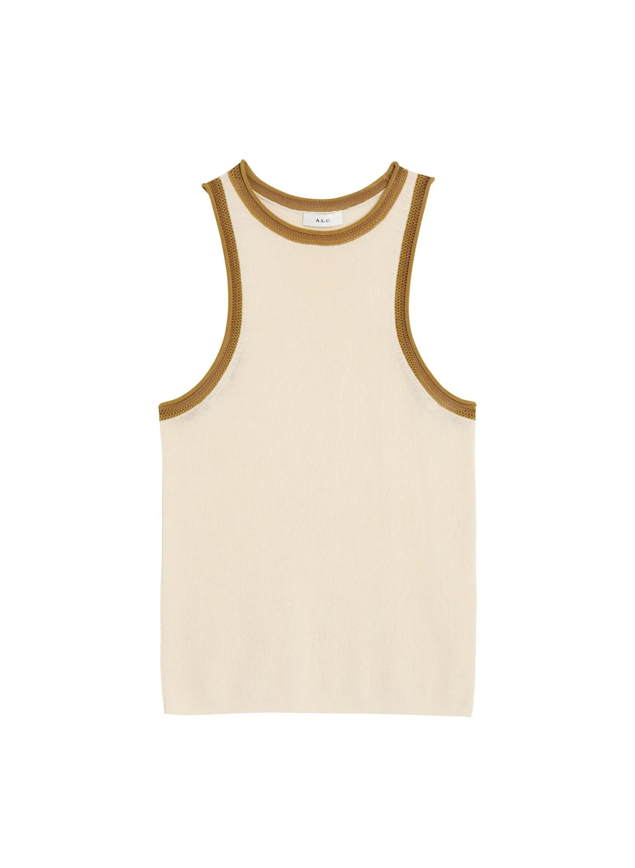 Nelly Contrast Trim Knit Tank - Buttercream