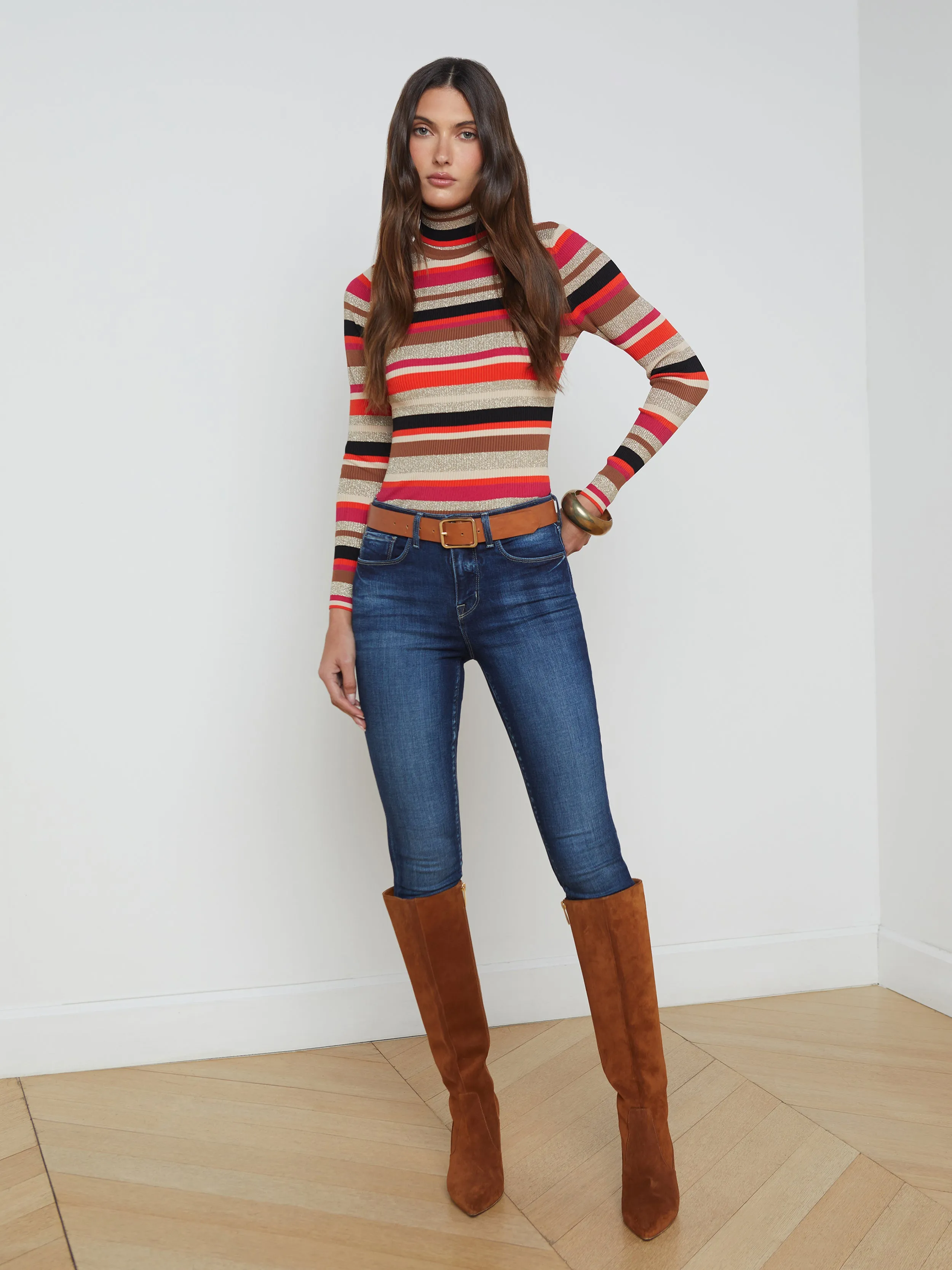 Olene Striped Turtleneck