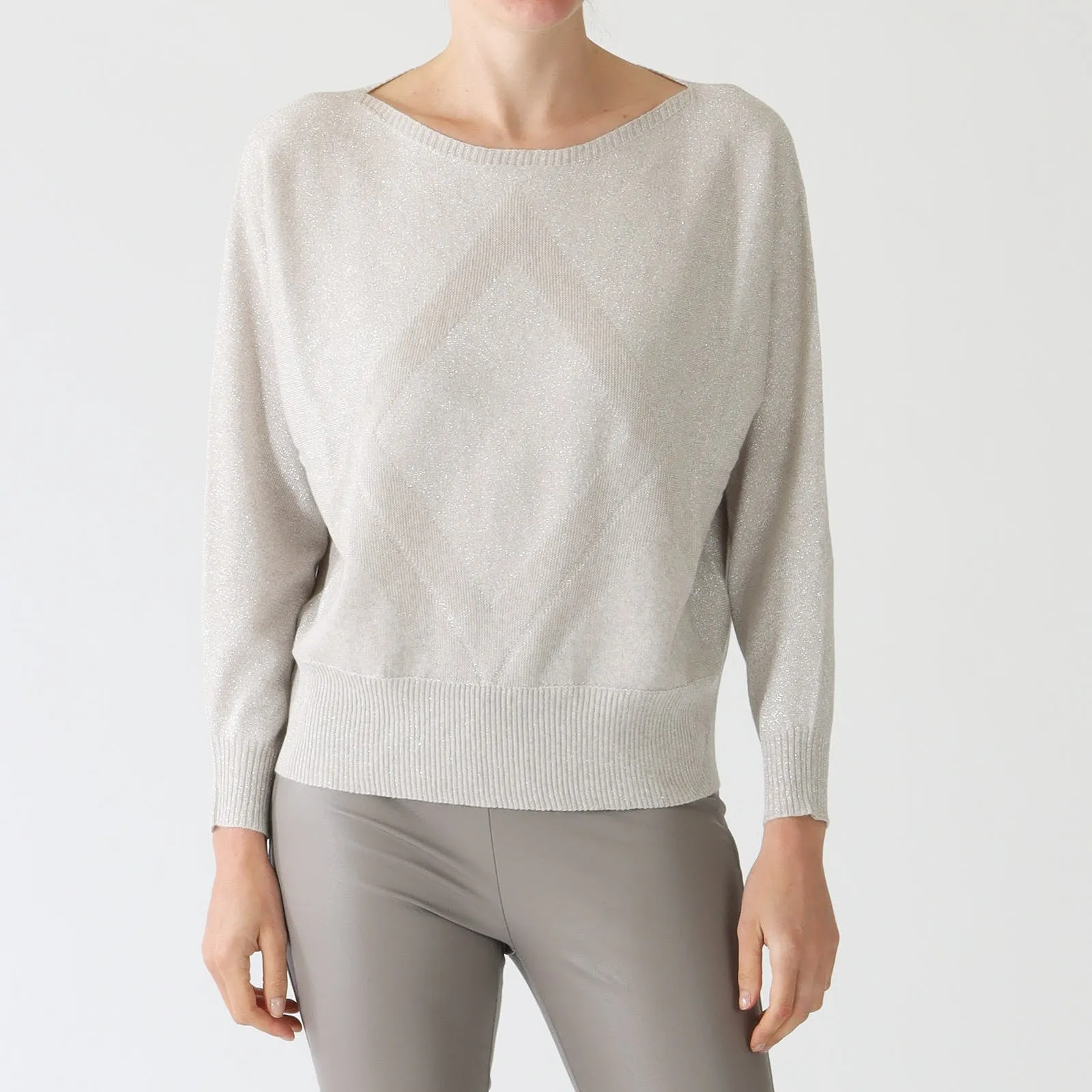 Onice Lurex Diamond Wool Blend Sweater