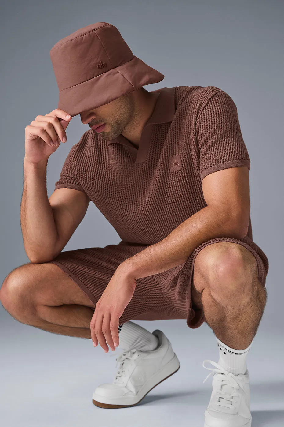 Open-Knit Polo - Chestnut