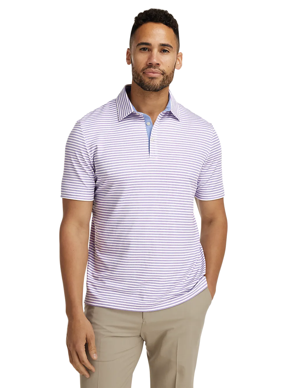 Performance Blend Three Button Polo - Purple