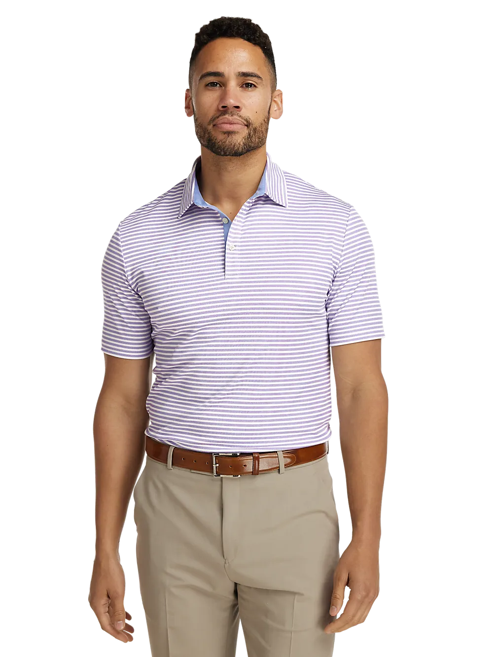 Performance Blend Three Button Polo - Purple