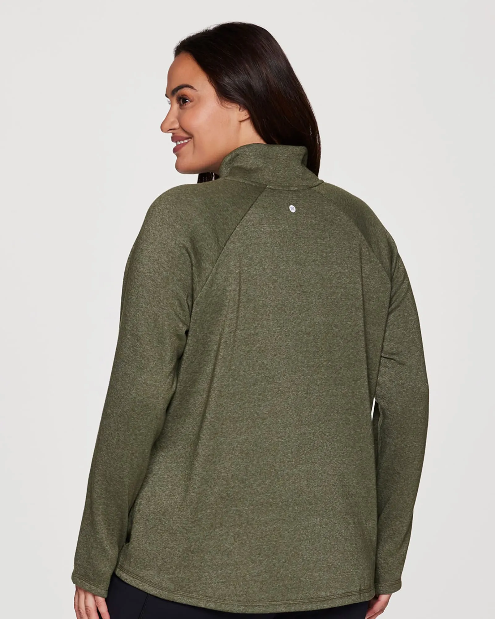 Plus Prime Ready To Roll Fleece Zip Mock Neck Pullover | Olive