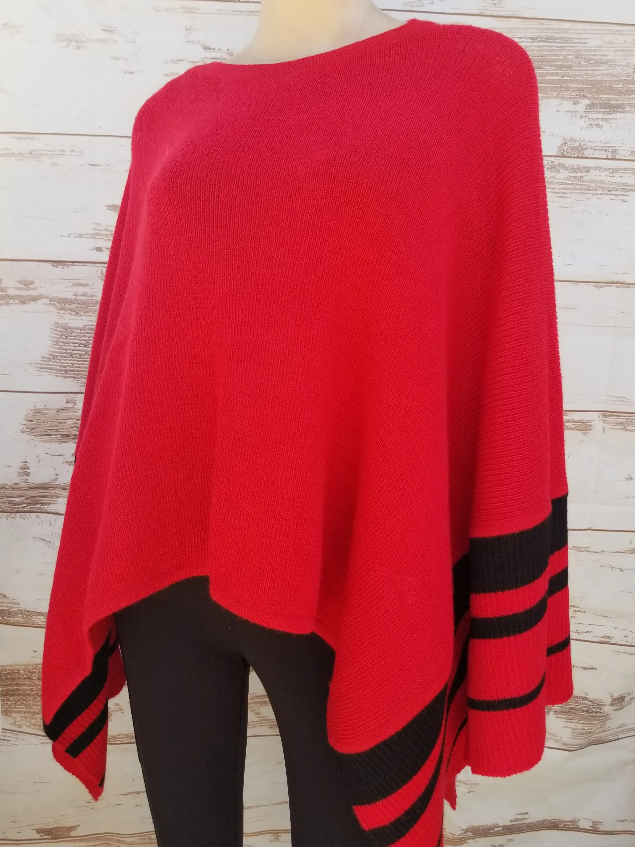 "Samantha" Ribbed Edge poncho