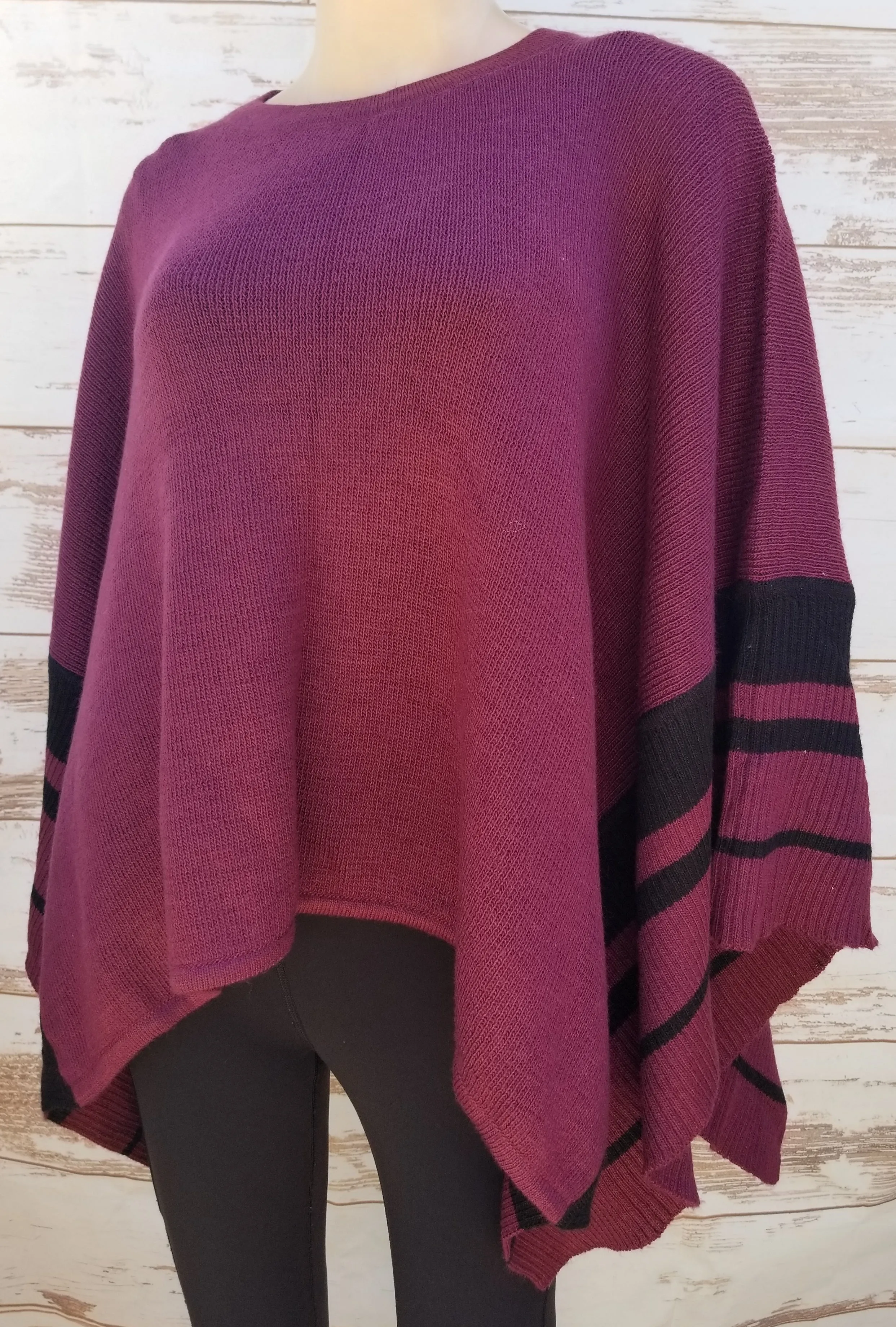 "Samantha" Ribbed Edge poncho