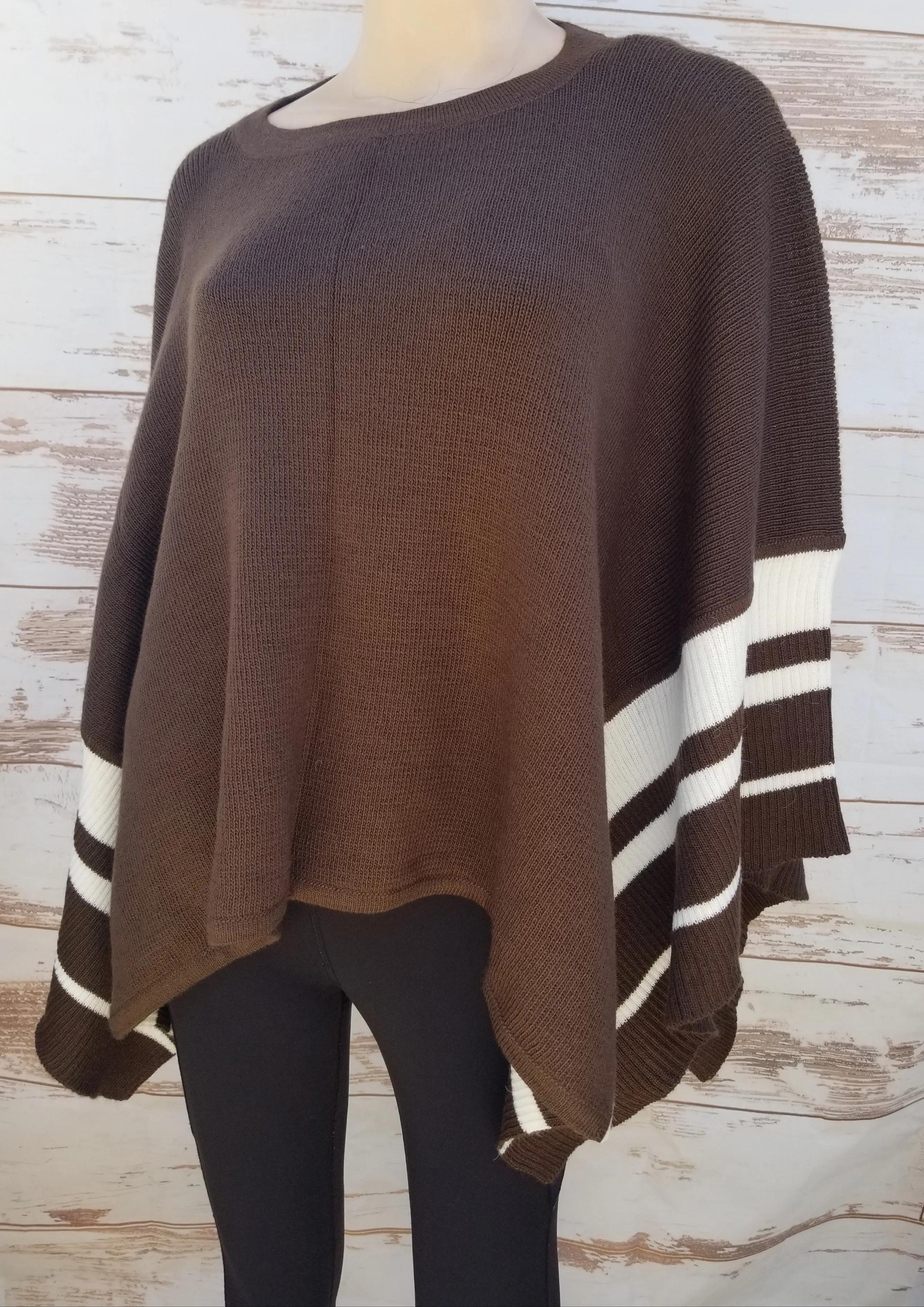 "Samantha" Ribbed Edge poncho