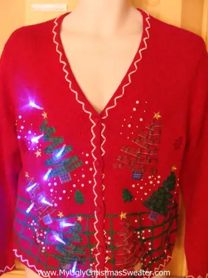 Red Two Sided Light Up Ugly Christmas Sweater