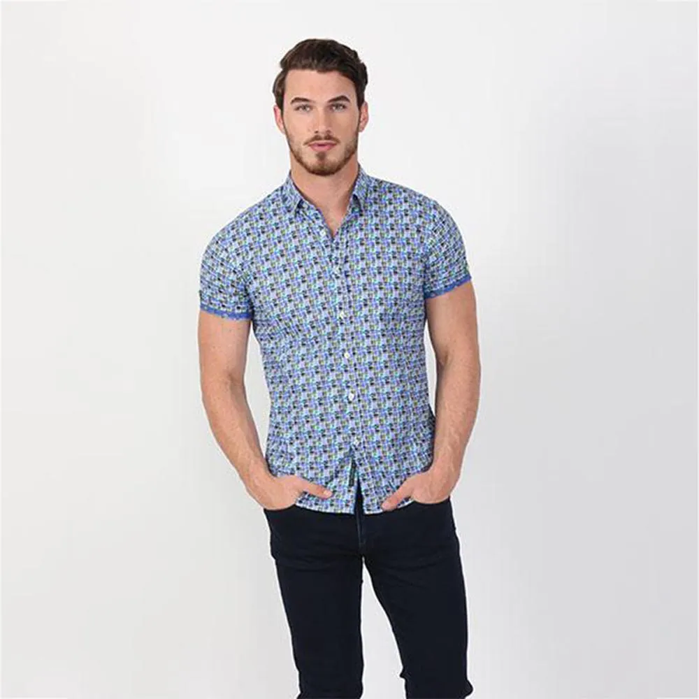 Retro Funk Print Short Sleeve Shirt