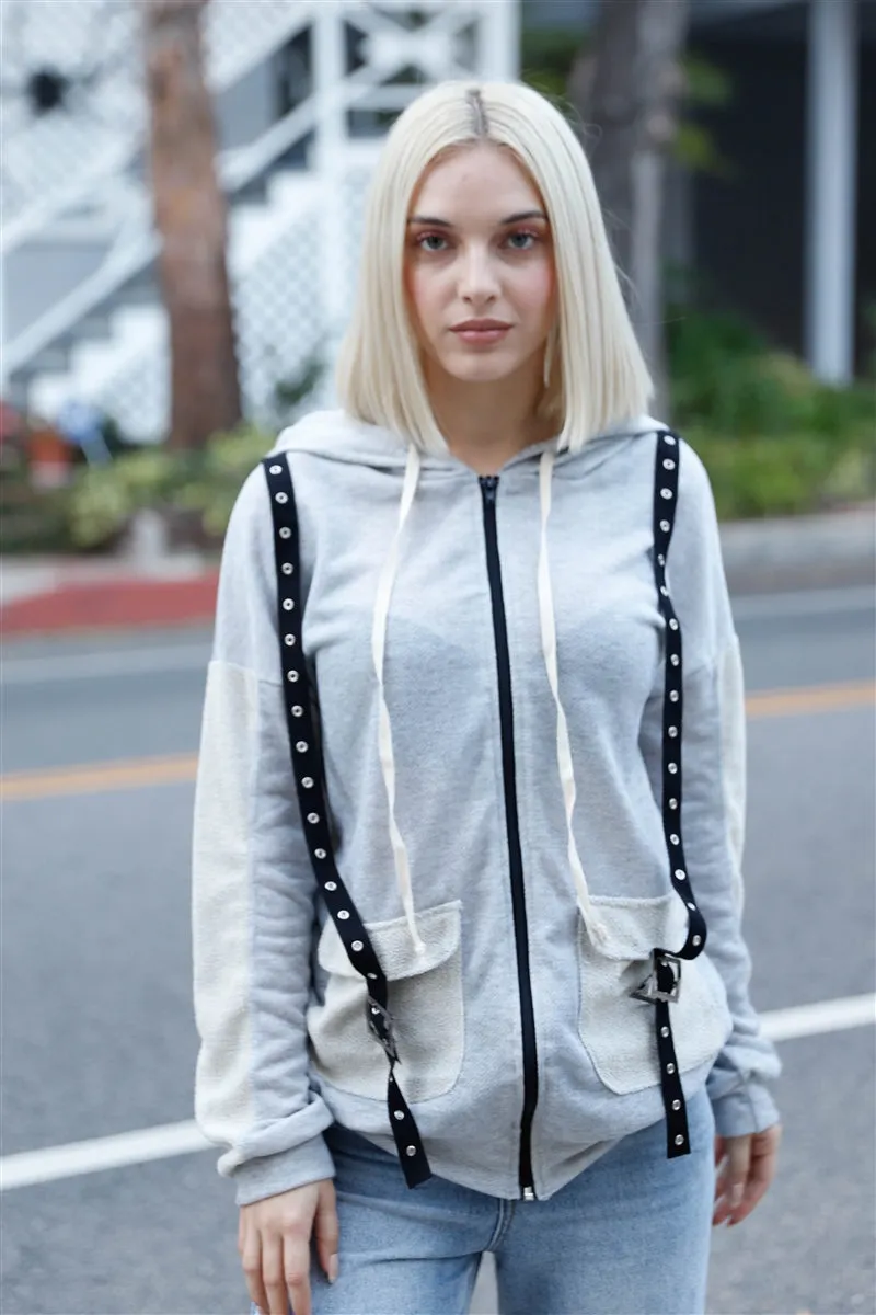 Reversed Details Hooded Sweater