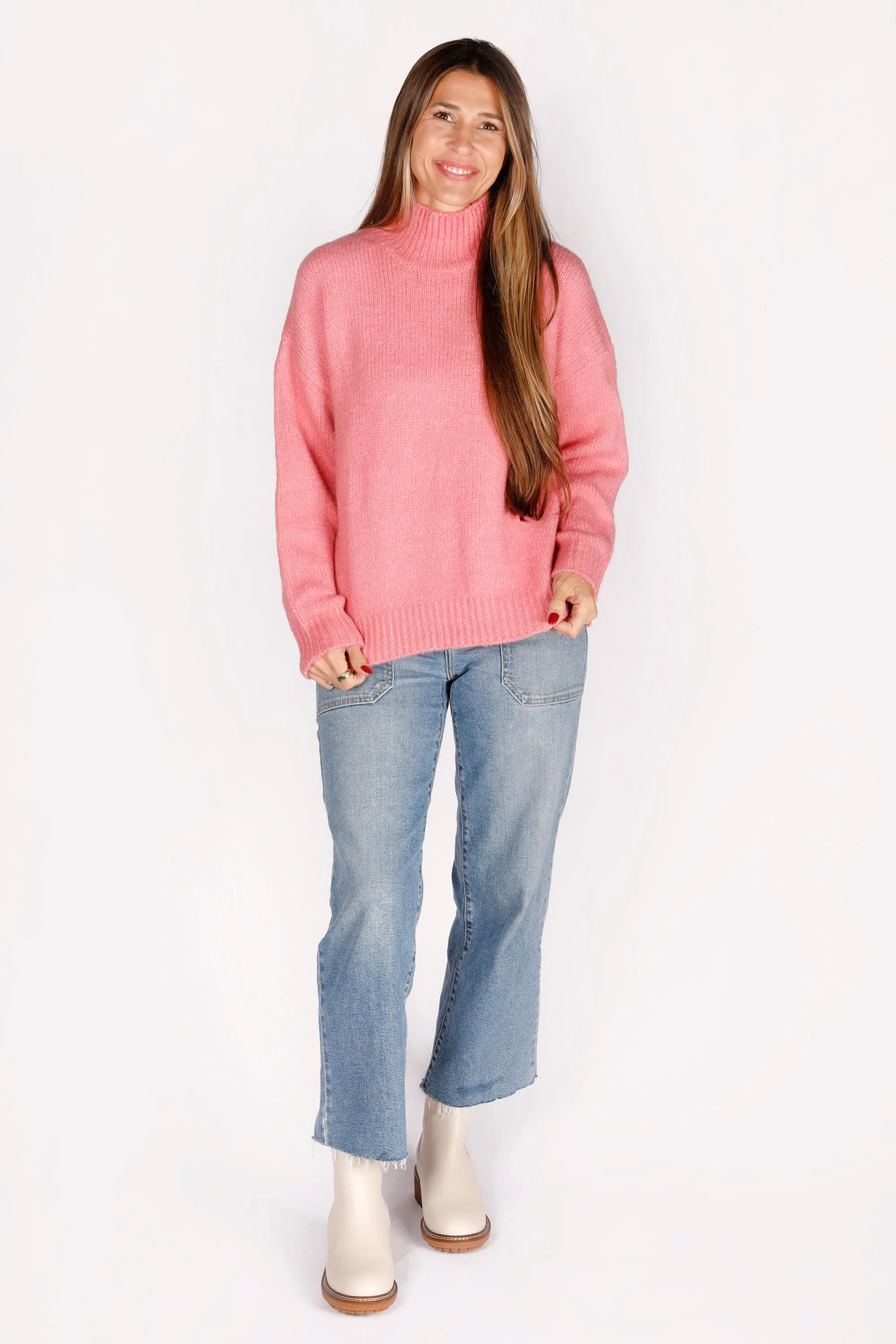 Rose Mock Neck Sweater