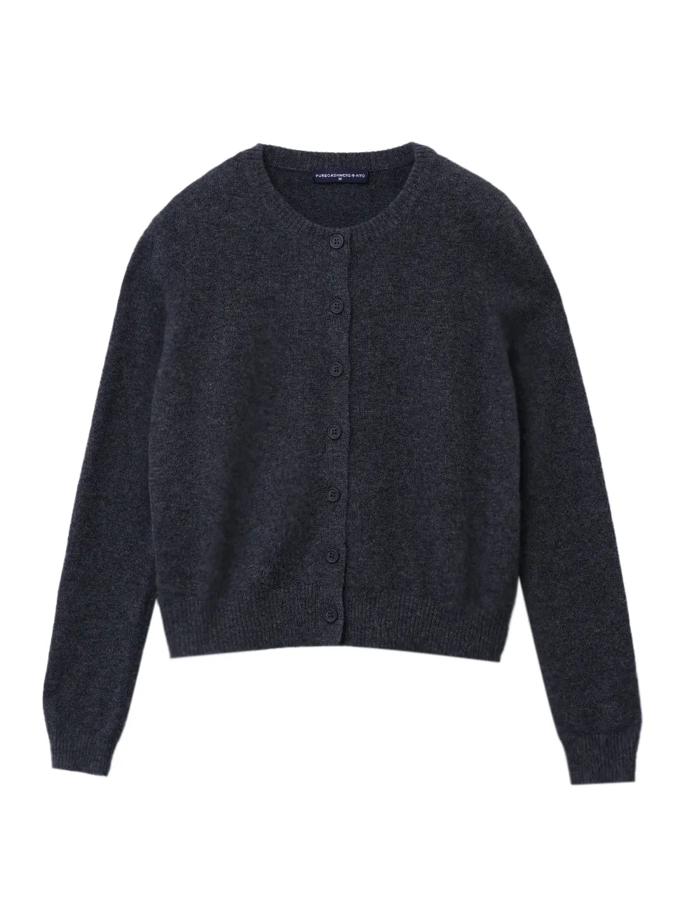 Round Neck Cardigan_Graphite