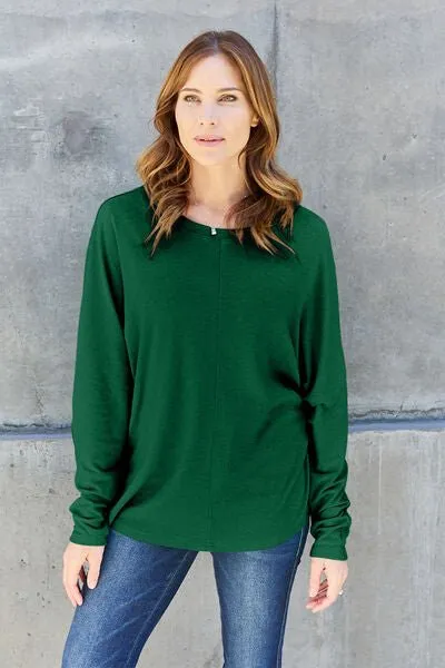 Round Neck Long Sleeve Knit Top