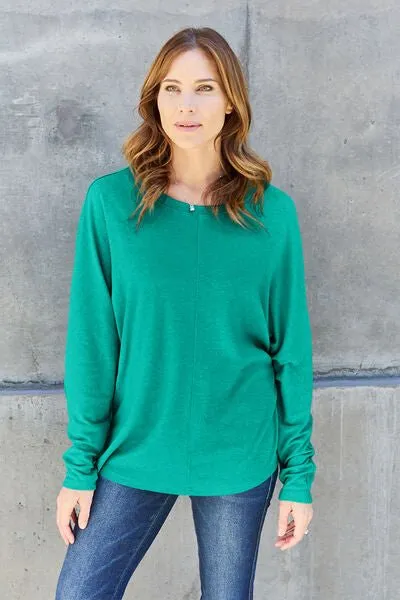 Round Neck Long Sleeve Knit Top